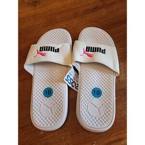 PUMA Women's Slides Size 10 White Pink